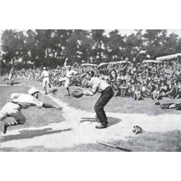 Early Half-tone Print, A.B. Frost, Baseball Game