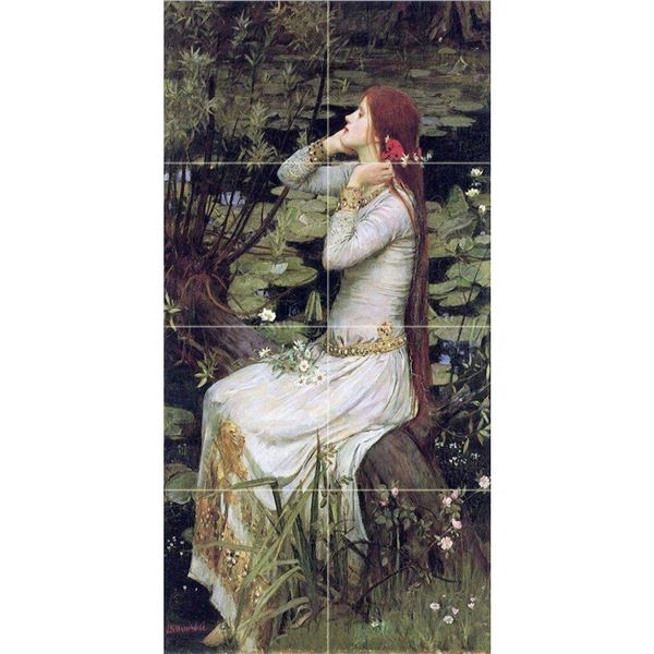 After Waterhouse, Ophelia Ceramic Art Tile