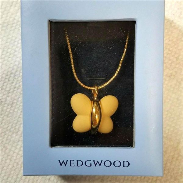 Wedgwood Yellow Jasperware Butterfly Necklace