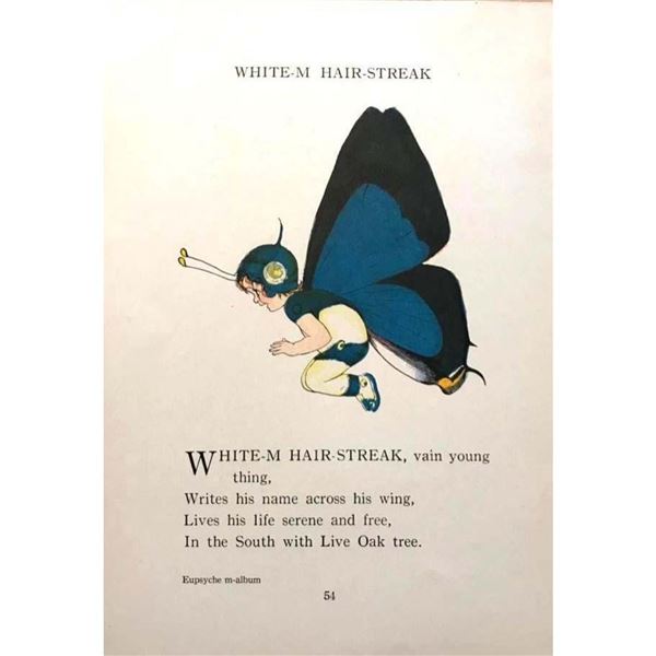 1914 Butterfly Babies Lithograph, White-M Hair-Streak