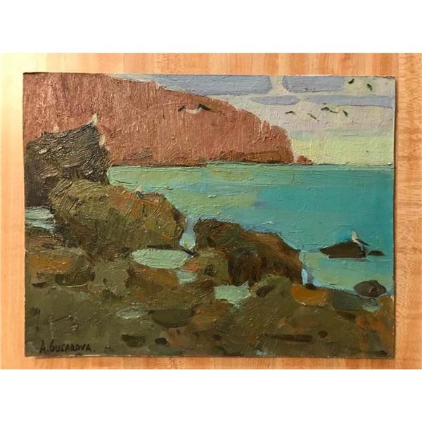 Anna Gusarova, Sunset Seascape Oil Painting