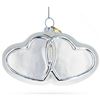 Image 1 : Two Wedding Hearts Blown Glass Ornament