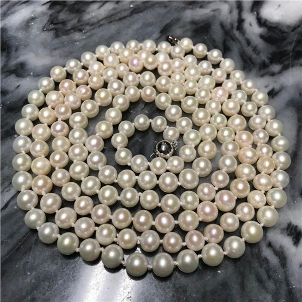 7mm Akoya Pearls 52" Necklace