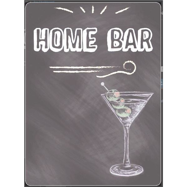 "Home Bar" Pub Bar Printed Chalkboard