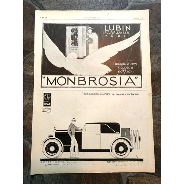 1920's Magazine Advertisements, Georges Irat Automobiles, Lubin Parfum Paris