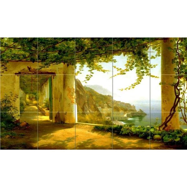 Amalfi Coast Ceramic Art Tile Mural