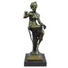 Image 1 : Art Nouveau Style Girl With Bird Bronze Sculpture