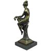 Image 4 : Art Nouveau Style Girl With Bird Bronze Sculpture