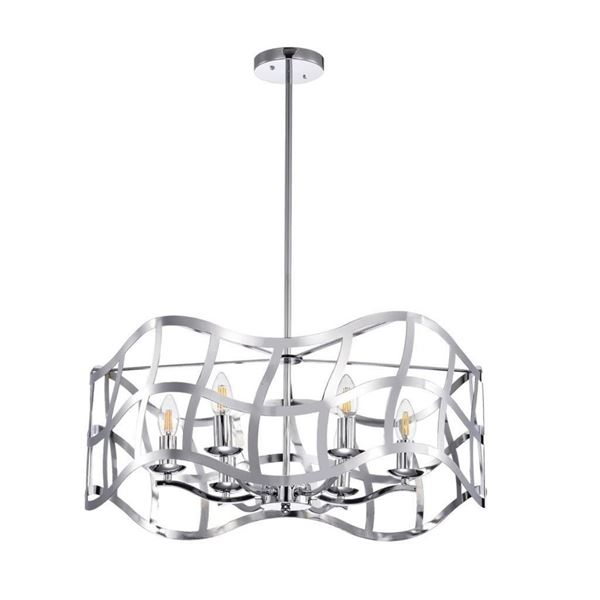 Transitional Style Chrome Inverted Pendant Light