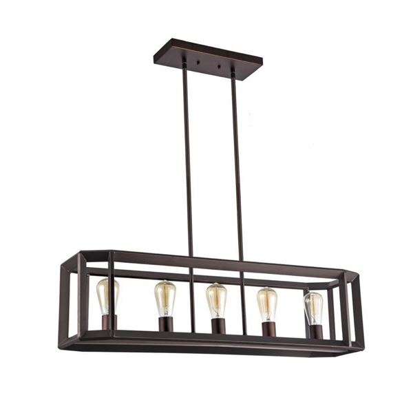 Industrial Style Inverted Restaurant 5-Light Pendant