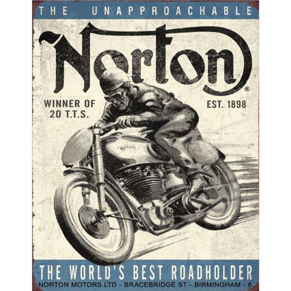Norton Winner Motorcycles Metal Pub Bar Sign