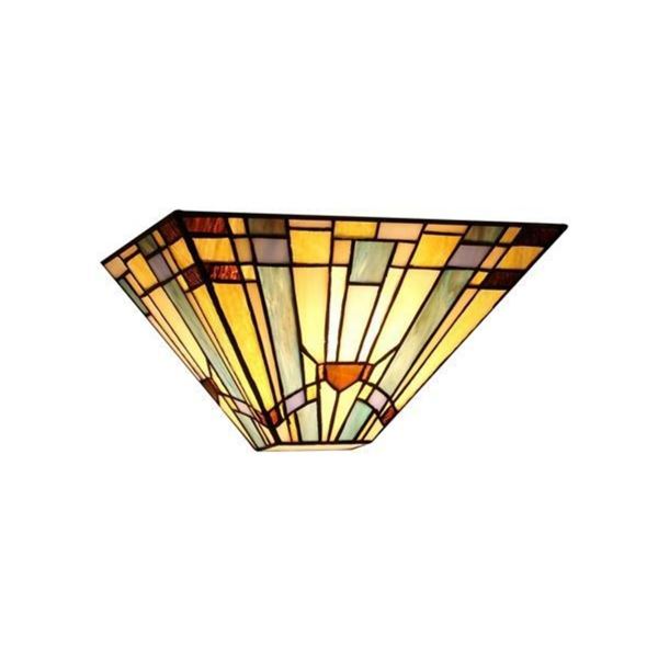 Mission Style Stained Art Glass Sconce