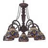 Image 2 : Victorian Tiffany-style Stained Glass Chandelier