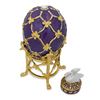Image 1 : Russian Enamel Swan Trinket Jewel Box Egg