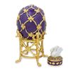 Image 2 : Russian Enamel Swan Trinket Jewel Box Egg
