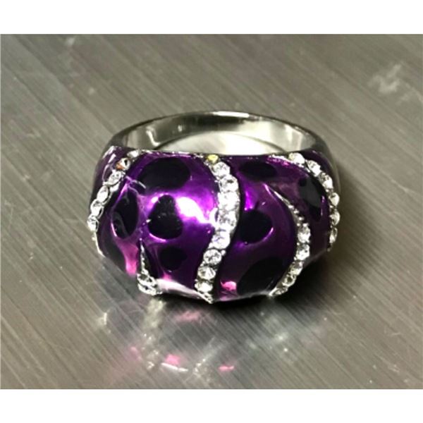 Swarovski Crystal Purple Enameled Animal Ring