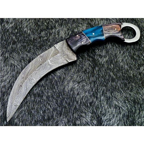 Hand Forged Damascus Steel Karambit Hunting Knife