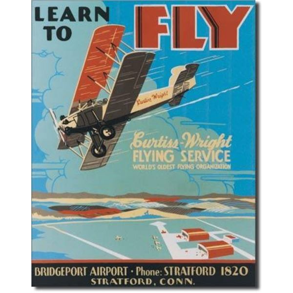 Learn To Fly Metal Garage Pub Bar Sign