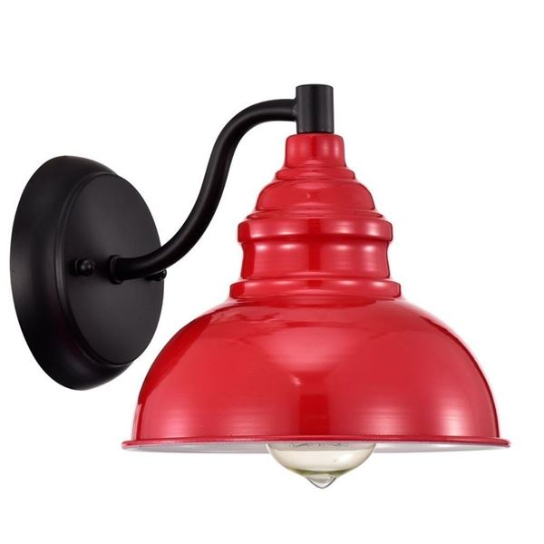 Red Industrial Style Camp Light Sconce