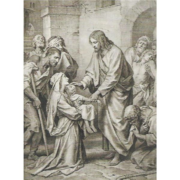 Early 1900's Half-tone Print, #797M Christ Healing the Sick