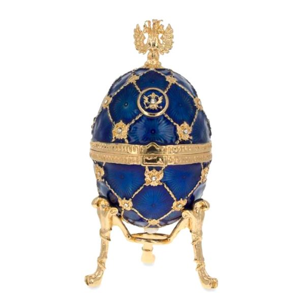 Russian Coat of Arms Trinket Jewel Box Egg