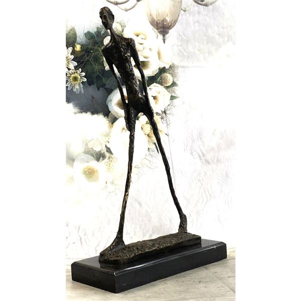 After Giacometti, Walking Man Bronze Sculpture