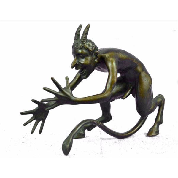 Little Devil Satyr Bronze Desk Figurine Sculpture