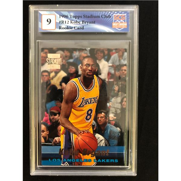 1996 TOPPS STADIUM CLUB #R12 KOBE BRYANT ROOKIE CARD (GCG 9)