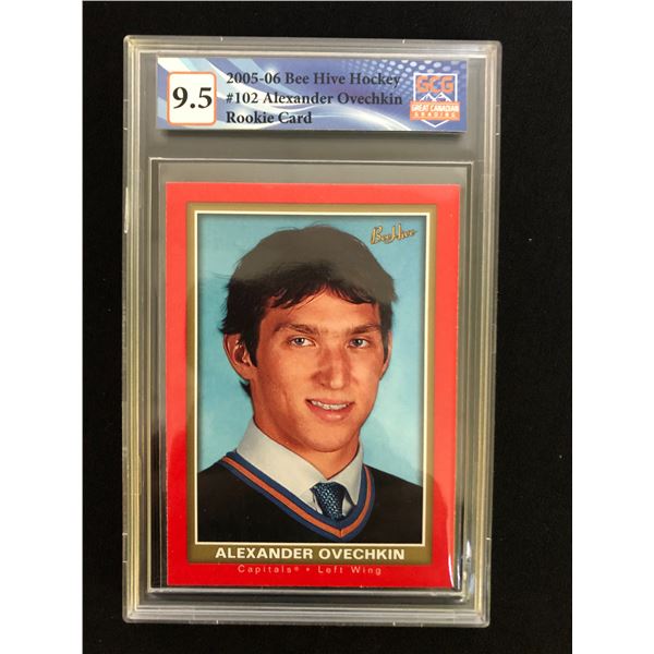 2005-06 BEE HIVE HOCKEY #102 ALEXANDER OVECHKIN ROOKIE CARD (GCG 9.5)