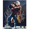 Image 1 : Michael J. Fox Autographed 'Back to the Future' 8X10 Photo (w/Lloyd) Frozen Pond COA