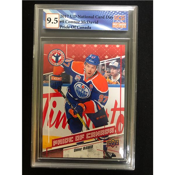 2017 UPPER DECK #9 NATIONAL CARD DAY CONNOR McDAVID PRIDE OF CANADA (GCG 9.5)