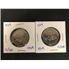 Image 1 : 2 X 1969 50c CANADA SILVER COINS