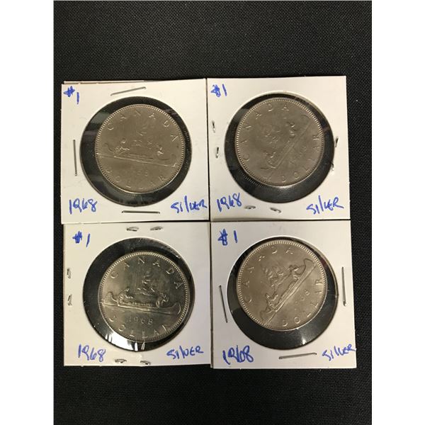 4 X 1968 CANADA SILVER DOLLARS