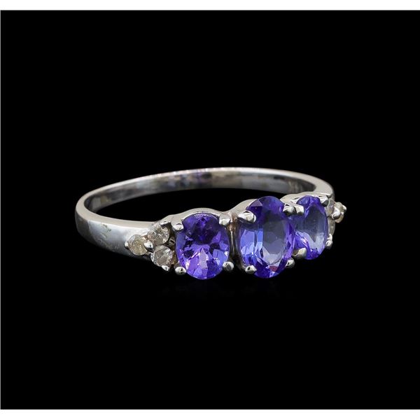 14KT White Gold 1.33 ctw Tanzanite and Diamond Ring