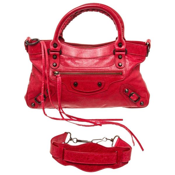 Balenciaga Red Leather First Classic Shoulder Bag