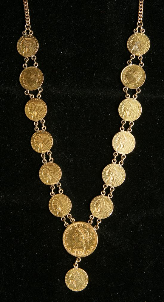 Gold Coin Chain Necklace