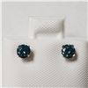 Image 1 : 14K  TREATED BLUE NATURAL DIAMOND(0.42CT) EARRINGS