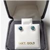 Image 2 : 14K  TREATED BLUE NATURAL DIAMOND(0.42CT) EARRINGS