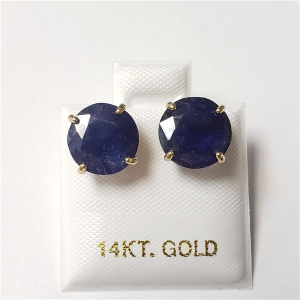 14K  BLUE SAPPHIRE(6.2CT) EARRINGS