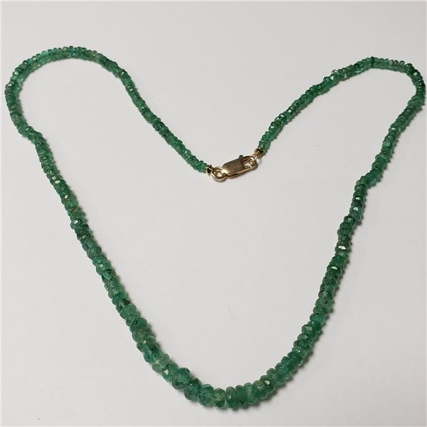 10K  EMERALD 16"(45CT) NECKLACE