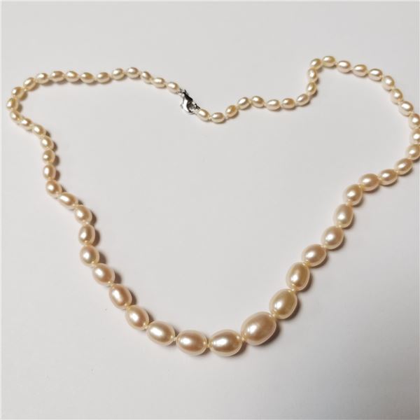 SILVER FRESH WATER PEARL 18" NECKLACE