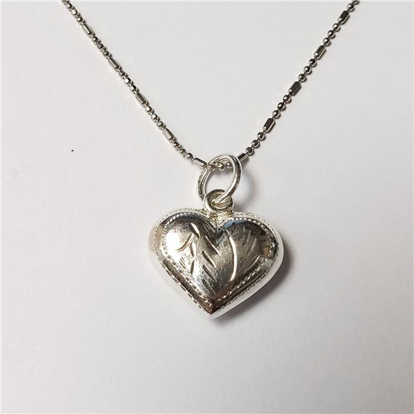SILVER HEART 20" NECKLACE