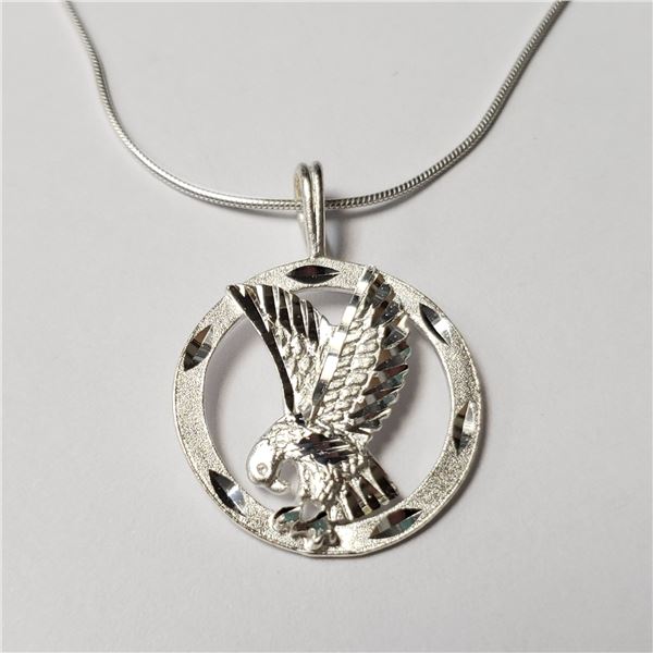 SILVER EAGLE 18" NECKLACE