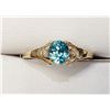 Image 1 : 10K  BLUE ZIRCON(1CT) DIAMONDS(0.02CT) RING SIZE 6