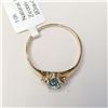 Image 2 : 10K  BLUE ZIRCON(1CT) DIAMONDS(0.02CT) RING SIZE 6