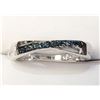 Image 1 : SILVER BLUE DIAMONDS(0.12CT) RING SIZE 6.25
