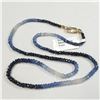 Image 1 : 10K  BLUE AND WHITE SAPPHIRES(53CT) NECKLACE 16"