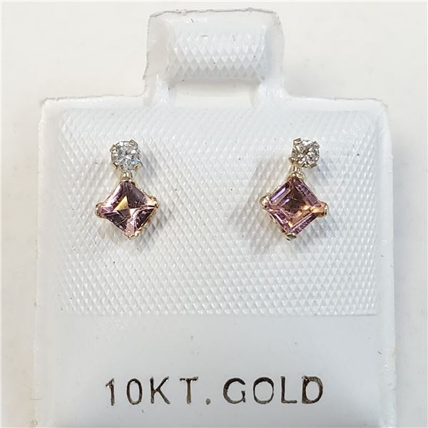 10K  TOURMALINE(0.44CT) DIAMOND(0.06CT) EARRINGS