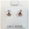 Image 1 : 10K  TOURMALINE(0.44CT) DIAMOND(0.06CT) EARRINGS