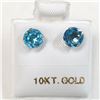Image 1 : 10K  BLUE TOPAZ(1.6CT) EARRINGS